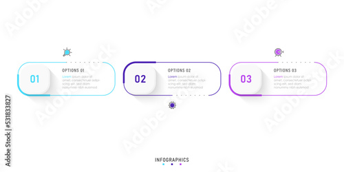 Vector Infographic label design template with icons and 3 options or steps. Can be used for process diagram, presentations, workflow layout, banner, flow chart, info graph.