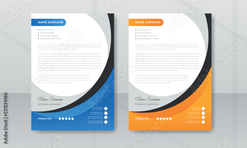 Clean and professional corporate company business letterhead template design with color variation bundle