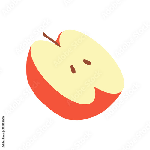 sliced apple fruit vector