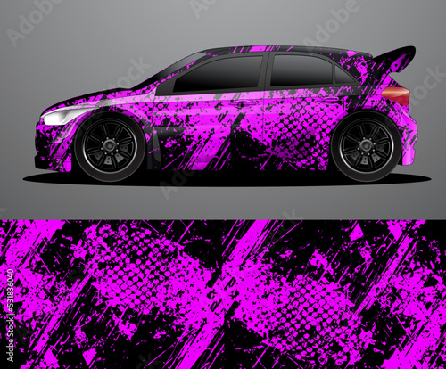 Rally car decal graphic wrap vector  abstract background