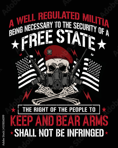 Right To Bear Arms 2nd Amendment vector T-Shirt Design 