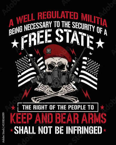 Right To Bear Arms 2nd Amendment  vector T-Shirt Design
