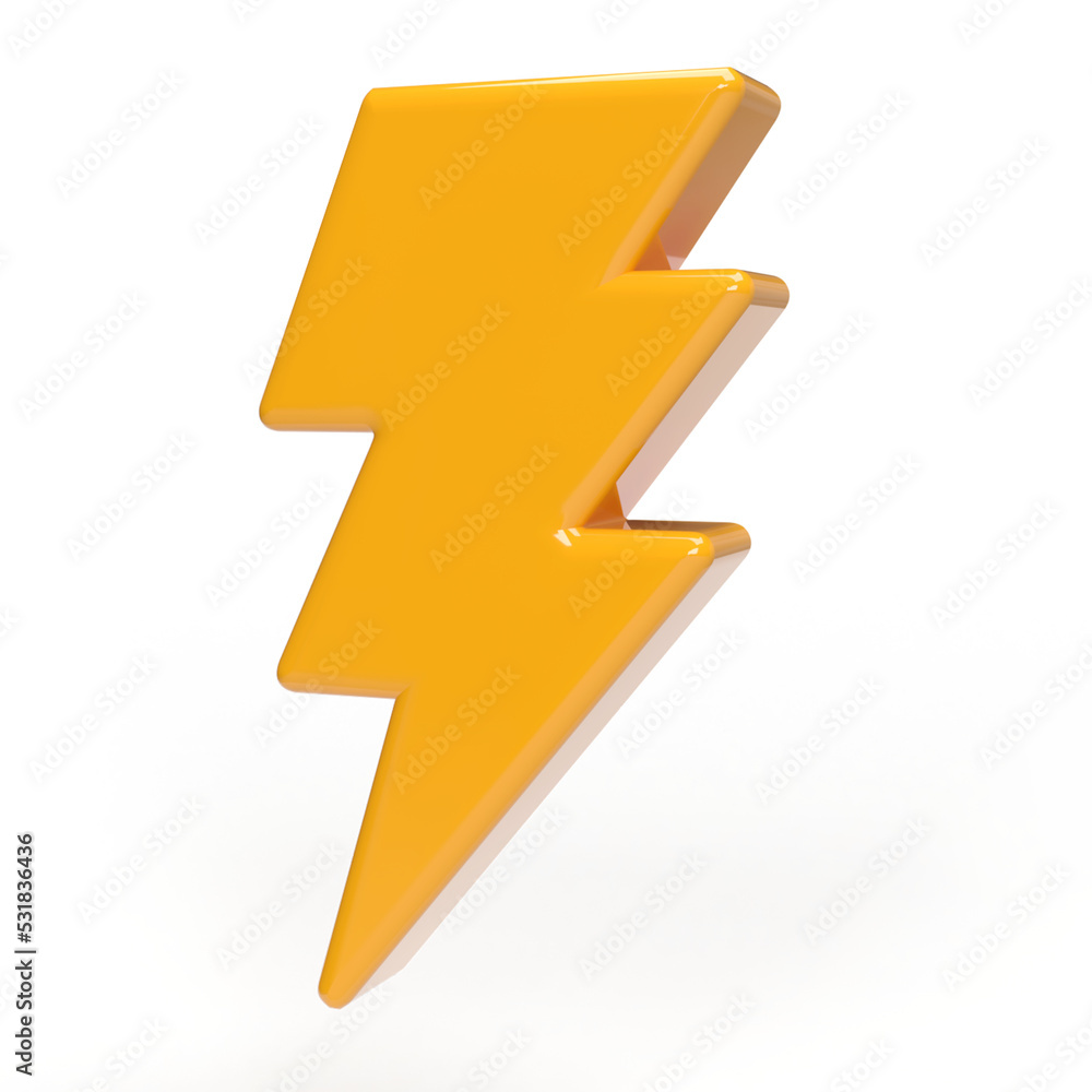 Lightning bolt icon with 3d Lightning bolt icon with 3d