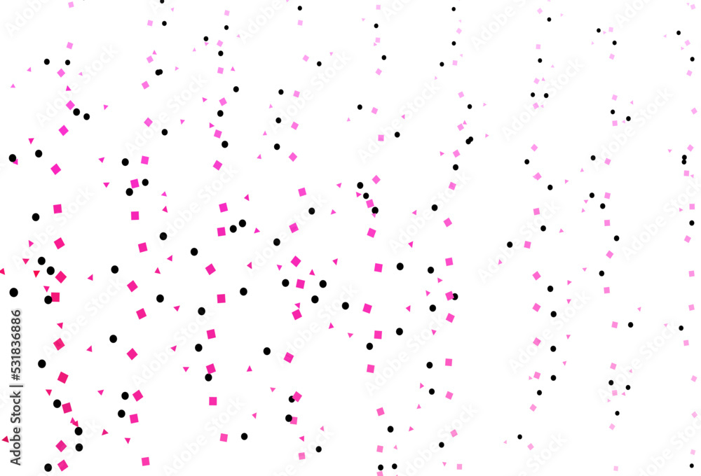 Light Pink vector texture in poly style with circles, cubes.
