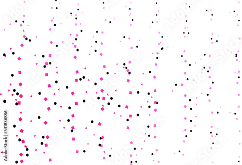 Light Pink vector texture in poly style with circles  cubes.