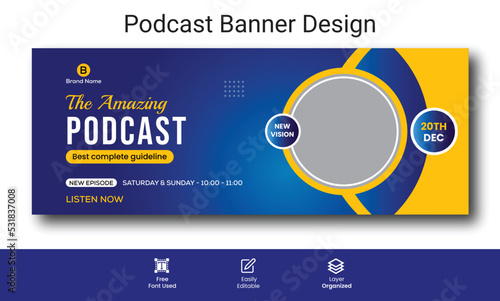Podcast talk show unique social media Instagram and Facebook cover banner design
 