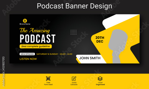 Podcast talk show unique social media Instagram and Facebook cover banner design
 