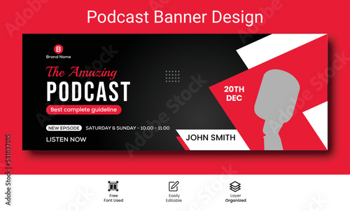 Podcast talk show unique social media Instagram and Facebook cover banner design
 