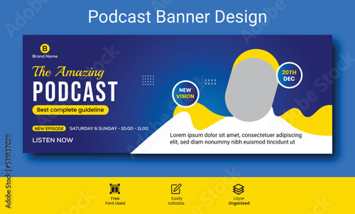 Podcast talk show unique social media Instagram and Facebook cover banner design
 