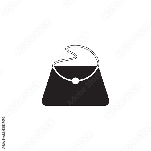 Graphic flat hand bag icon for your design and website