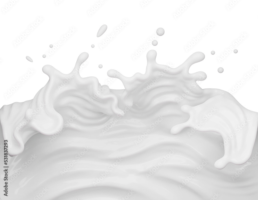 Milk splash with clipping path , 3D Rendering, 3D illustration Milk splash with clipping path , 3D Rendering, 3D illustration