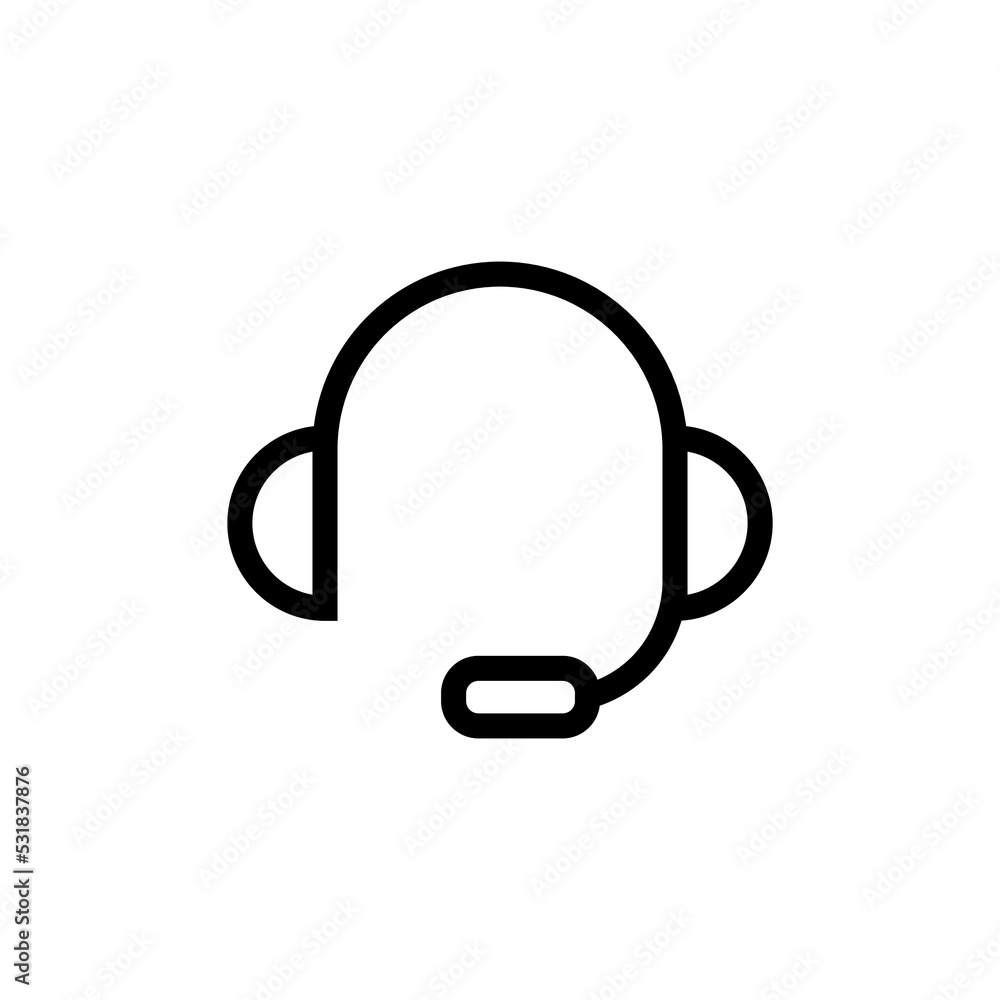 Graphic flat headphone icon for your design and website Graphic flat headphone icon for your design and website