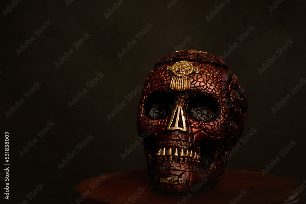 Hand painted plaster skull. Hand painted plaster skull.