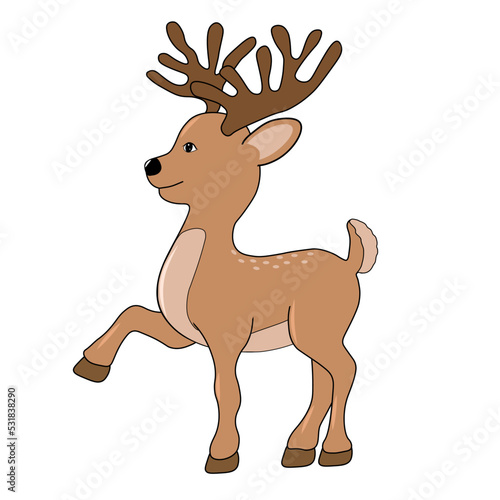 cute moose cartoon on white background
