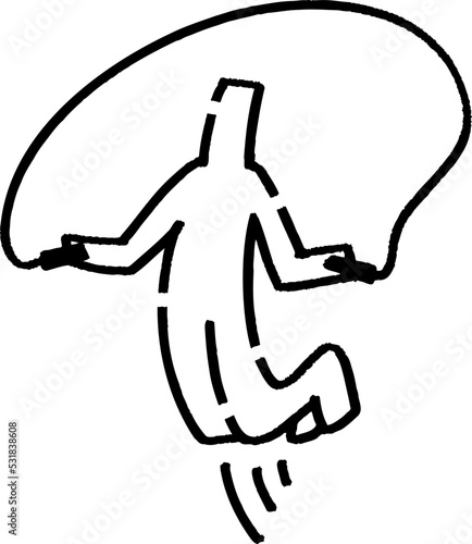なわとびをする棒人間