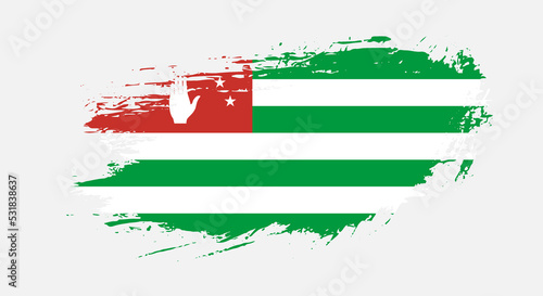 Free hand drawn grunge flag of Abkhazia on isolated white background