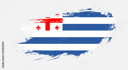 Free hand drawn grunge flag of Adjara on isolated white background
