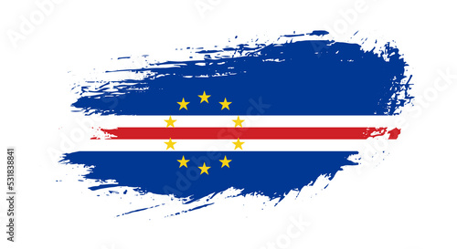 Free hand drawn grunge flag of Cape Verde on isolated white background