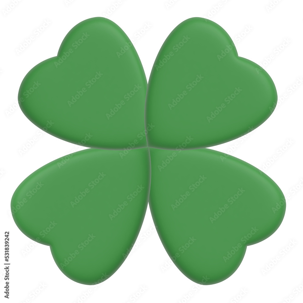 Four Leaf Clover green, 3D illustration Four Leaf Clover green, 3D illustration