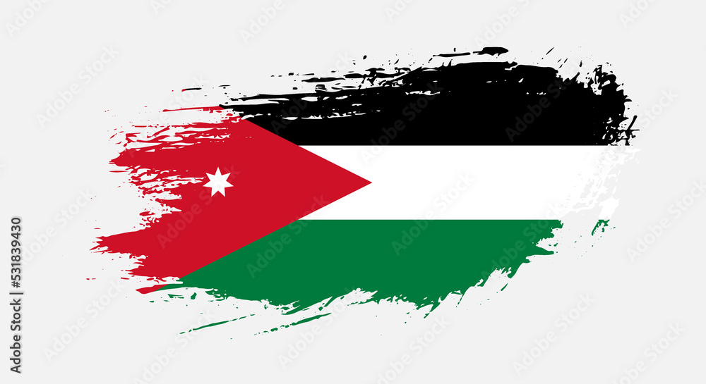 Free hand drawn grunge flag of Jordan on isolated white background Free hand drawn grunge flag of Jordan on isolated white background