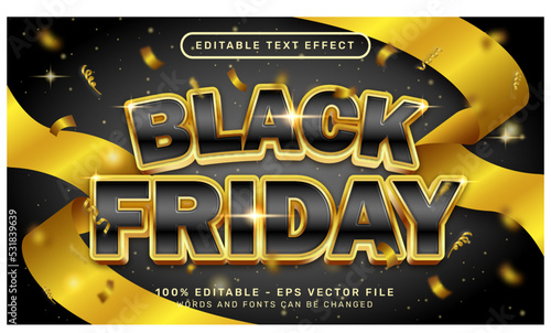 black friday 3d text effect and editable text effect