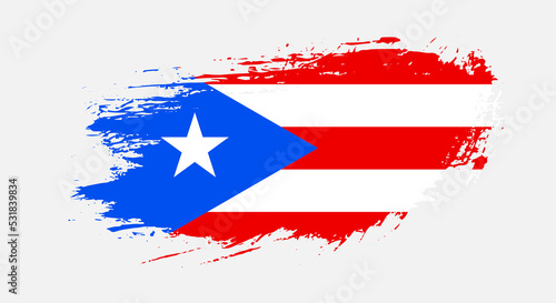 Free hand drawn grunge flag of Puerto Rico on isolated white background