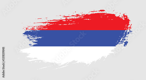 Free hand drawn grunge flag of Republika Srpska on isolated white background