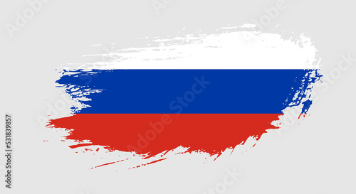 Free hand drawn grunge flag of Russia on isolated white background