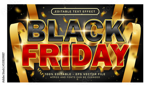 black friday 3d text effect and editable text effect