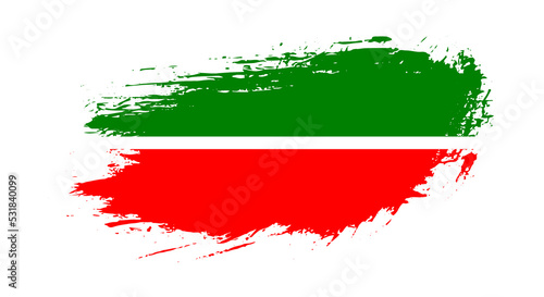 Free hand drawn grunge flag of Tatarstan on isolated white background