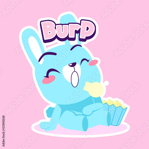 cute little bunny drawing cartoon  rabbit sticker
