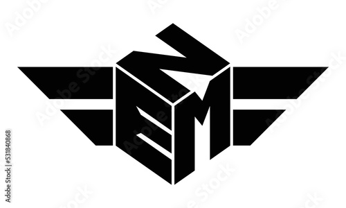 NEM three letter gaming logo in polygon cube shape logo design vector template. wordmark logo | emblem logo | monogram logo | initial letter logo | sports logo | minimalist logo | typography logo |