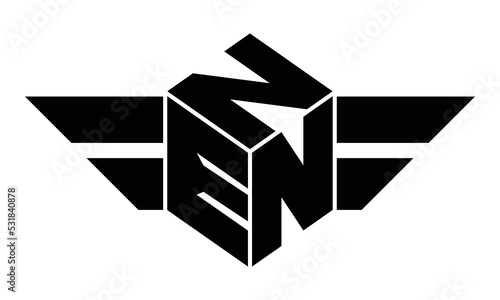 NEN three letter gaming logo in polygon cube shape logo design vector template. wordmark logo | emblem logo | monogram logo | initial letter logo | sports logo | minimalist logo | typography logo | photo
