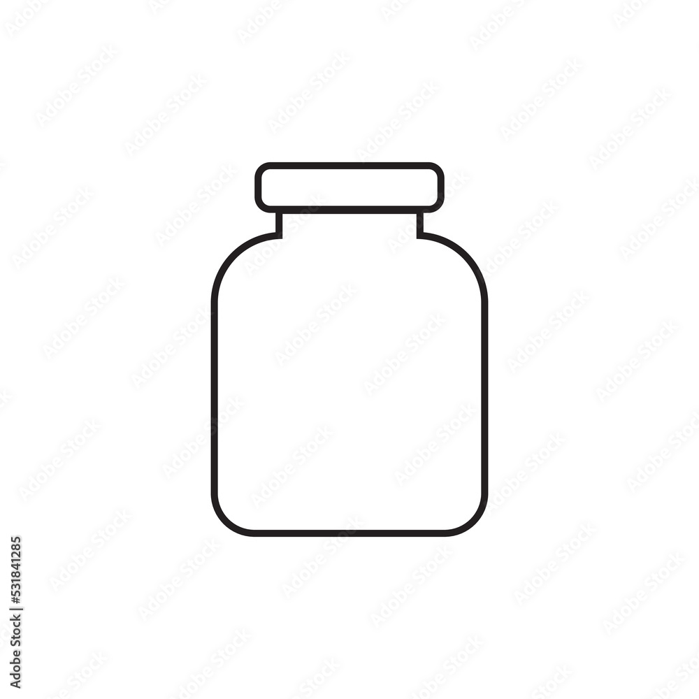 Graphic flat jar icon for your design and website