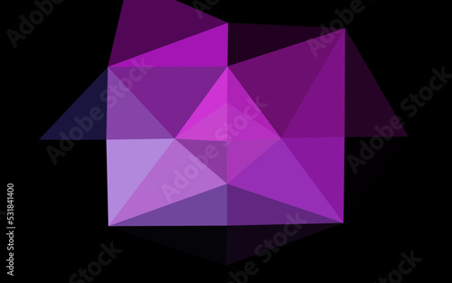 Dark Pink  Blue vector triangle mosaic texture.