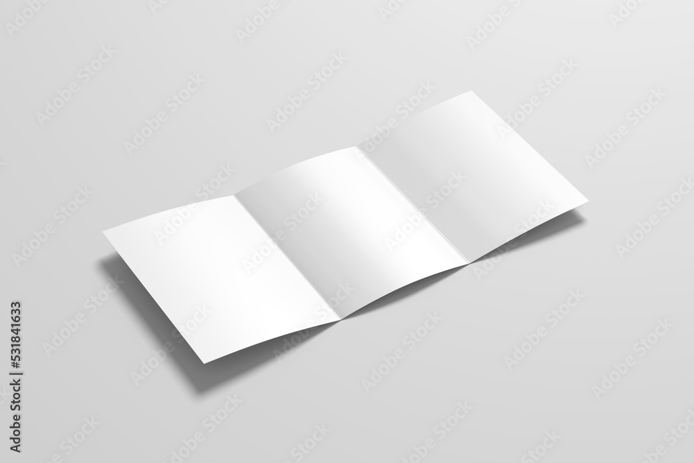 Opened A4 trifold brochure mockup Opened A4 trifold brochure mockup