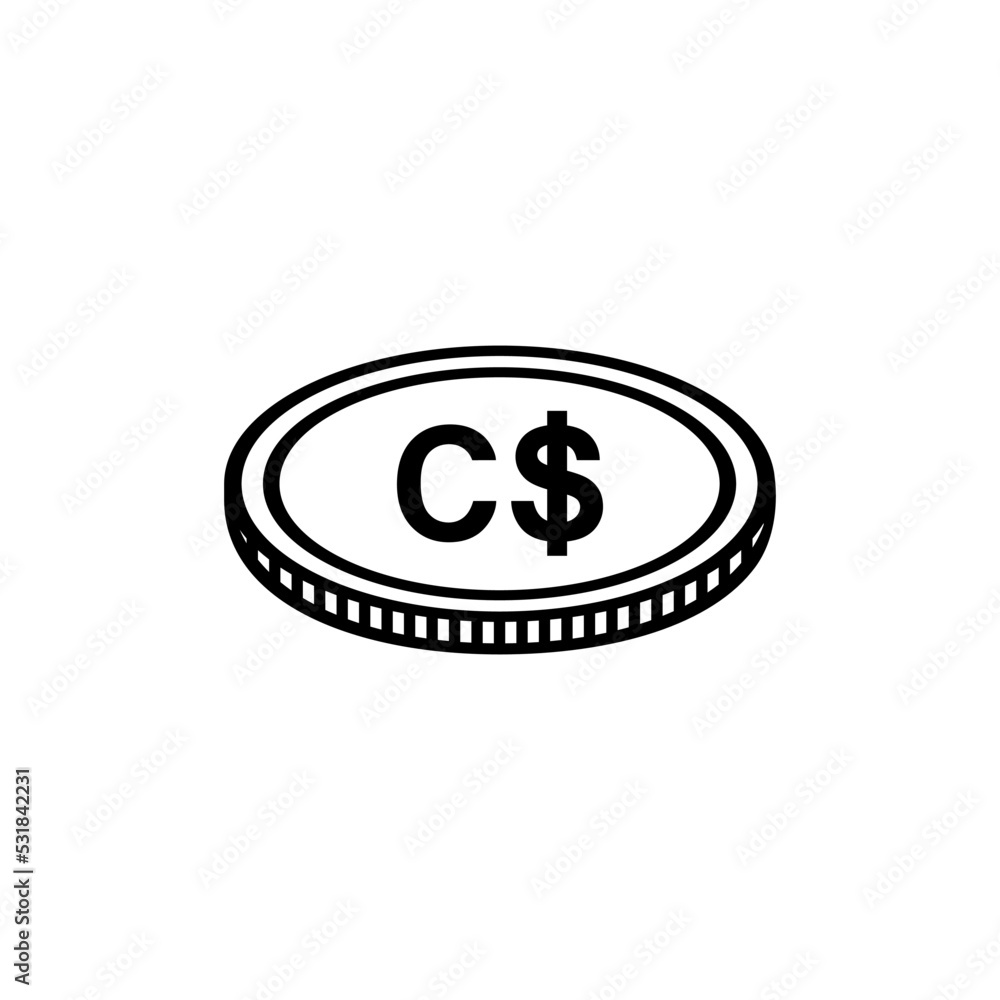 Canada Currency, CAD, Canadian Dollar Icon Symbol. Vector Illustration Canada Currency, CAD, Canadian Dollar Icon Symbol. Vector Illustration
