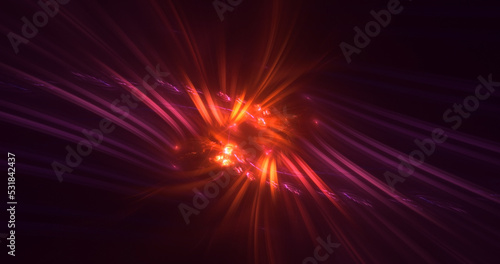 3D rendering abstract multicolor technology fractal light background