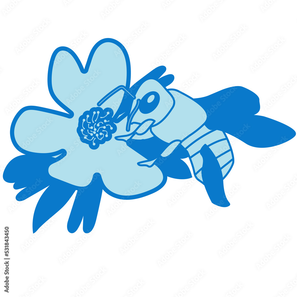 Bee pollinating flowers Bee pollinating flowers