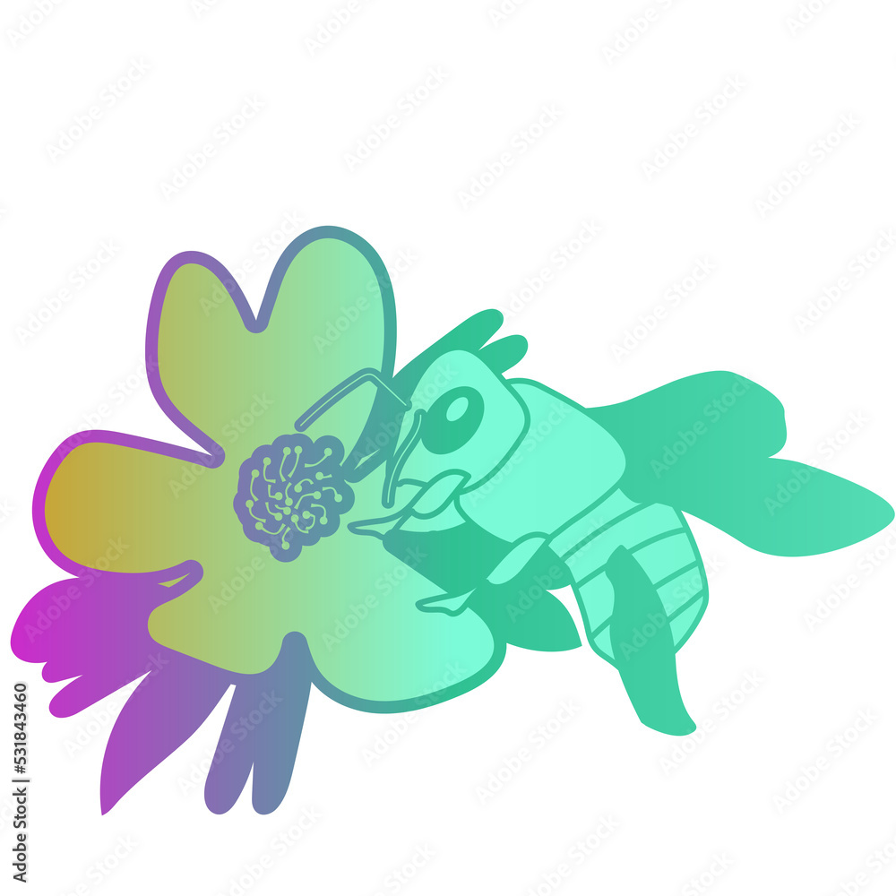 Bee pollinating flowers Bee pollinating flowers