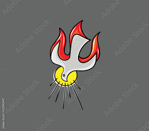 Holy spirit Fire Line, art vector design
