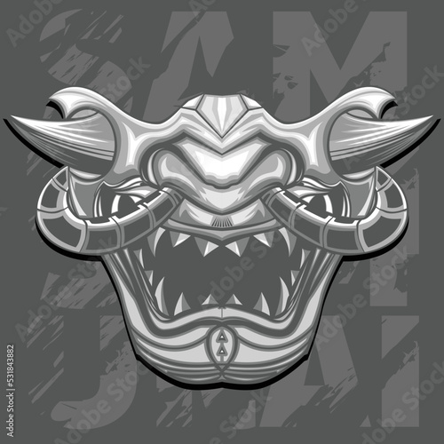 new model samurai mask mirror design with semi robot shape. premium oni mask