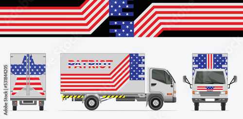 american patriot truck design template and mockup design © Mr.Endra_GM