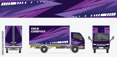 decal sticker design for racing team truck. vector premium mockup