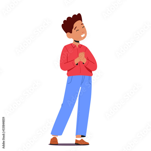 Happy Little Boy Smiling. Child Character Happy Emotion, Positivity, Happiness and Childhood Concept, Isolated Kid