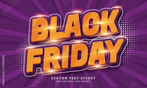 Black Friday 3d editable text effect Premium Vector with background 