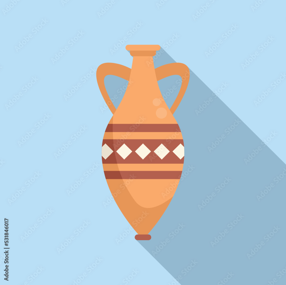 Greece amphora icon flat vector. Vase pot. Jug urn