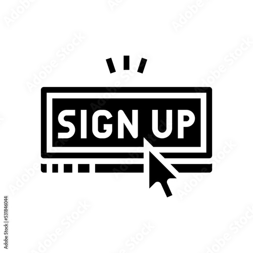sign up registration glyph icon vector. sign up registration sign. isolated symbol illustration