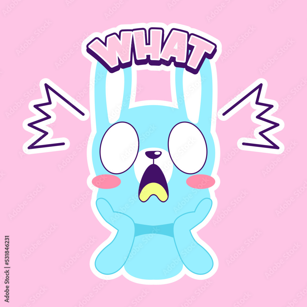 cute little bunny drawing cartoon, rabbit sticker