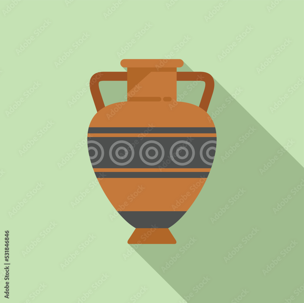 Craft amphora icon flat vector. Vase jar. Rome jug